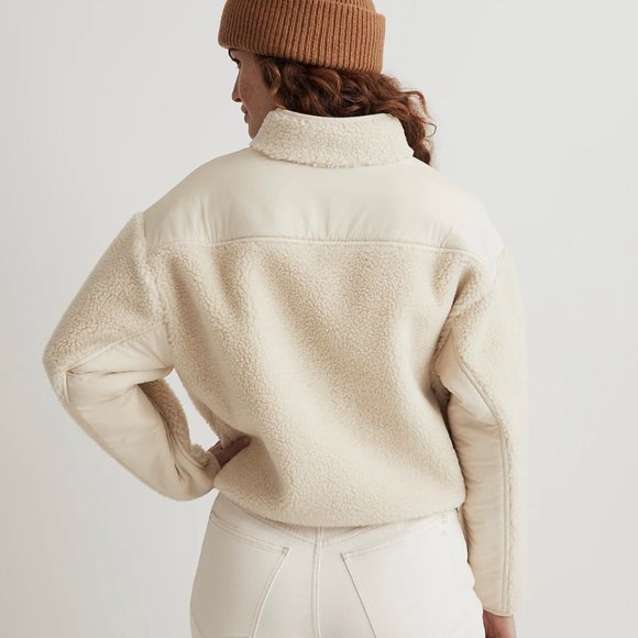 Madewell Faux Shearling Half-Zip Pullover - Picture 4 of 5